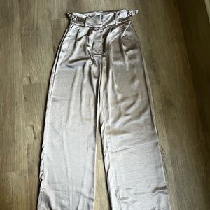 Elegant Satin High-Waisted Pants